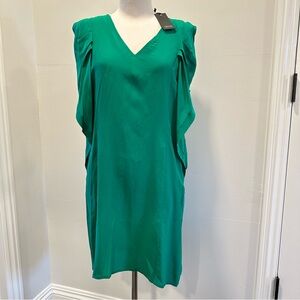 NWT Ambiance Green Dress 100% Silk Size Medium
